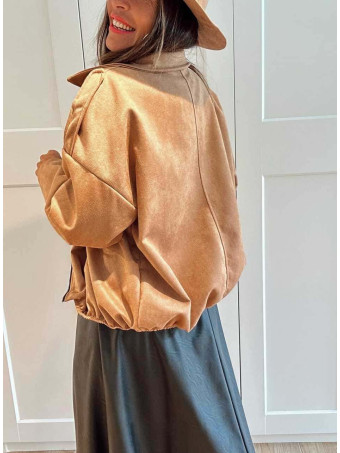 Chaqueta Efecto Ante CREWEL Camel HEVE