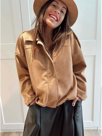 Chaqueta Efecto Ante CREWEL Camel HEVE