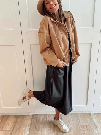 Chaqueta Efecto Ante CREWEL Camel HEVE