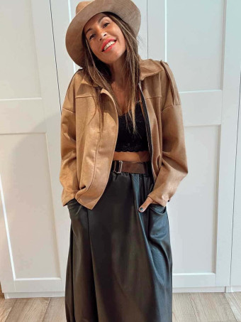 Chaqueta Efecto Ante CREWEL Camel HEVE