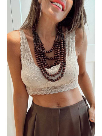 Collar Cuentas de Madera NAYOMA Marrón 103 HEVE