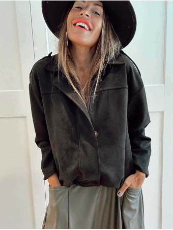 Chaqueta Efecto Ante WHISLA Negro HEVE