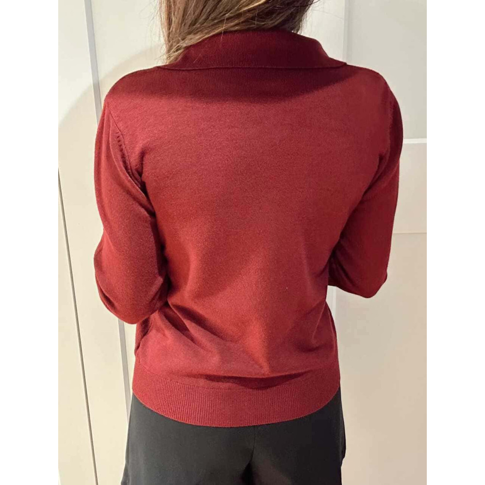 Punto Cuello Polo CLYNE Burdeos HEVE