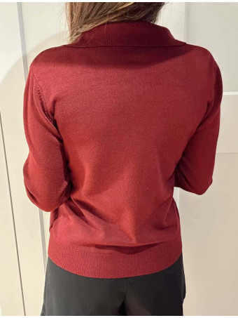 Punto Cuello Polo CLYNE Burdeos HEVE