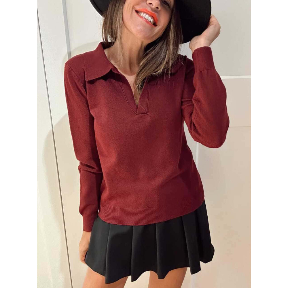 Punto Cuello Polo CLYNE Burdeos HEVE Punto Cuello Polo CLYNE Burdeos HEVE