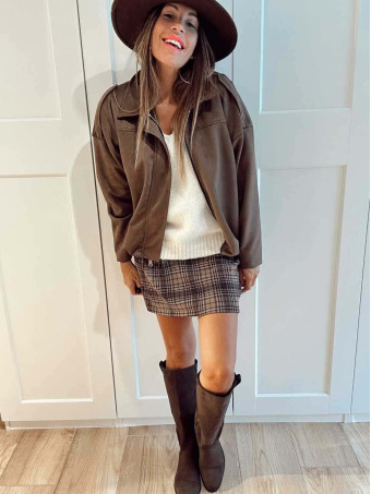 Chaqueta Efecto Ante CREWEL Marrón HEVE
