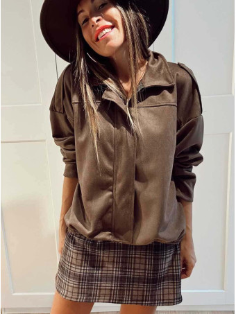 Chaqueta Efecto Ante CREWEL Marrón HEVE