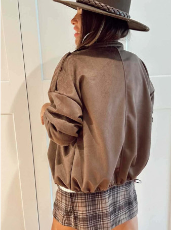 Chaqueta Efecto Ante CREWEL Marrón HEVE