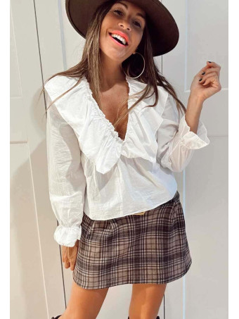 Blusa Volantes CLOVERINE Blanco HEVE