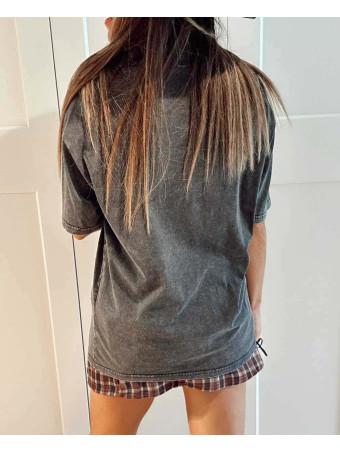 Camiseta Gráfica Oversize ROCK AND ROLLING Negro HEVE