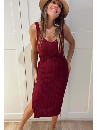 Conjunto Punto Vestido y Bolero ONYSSA Burdeos HEVE