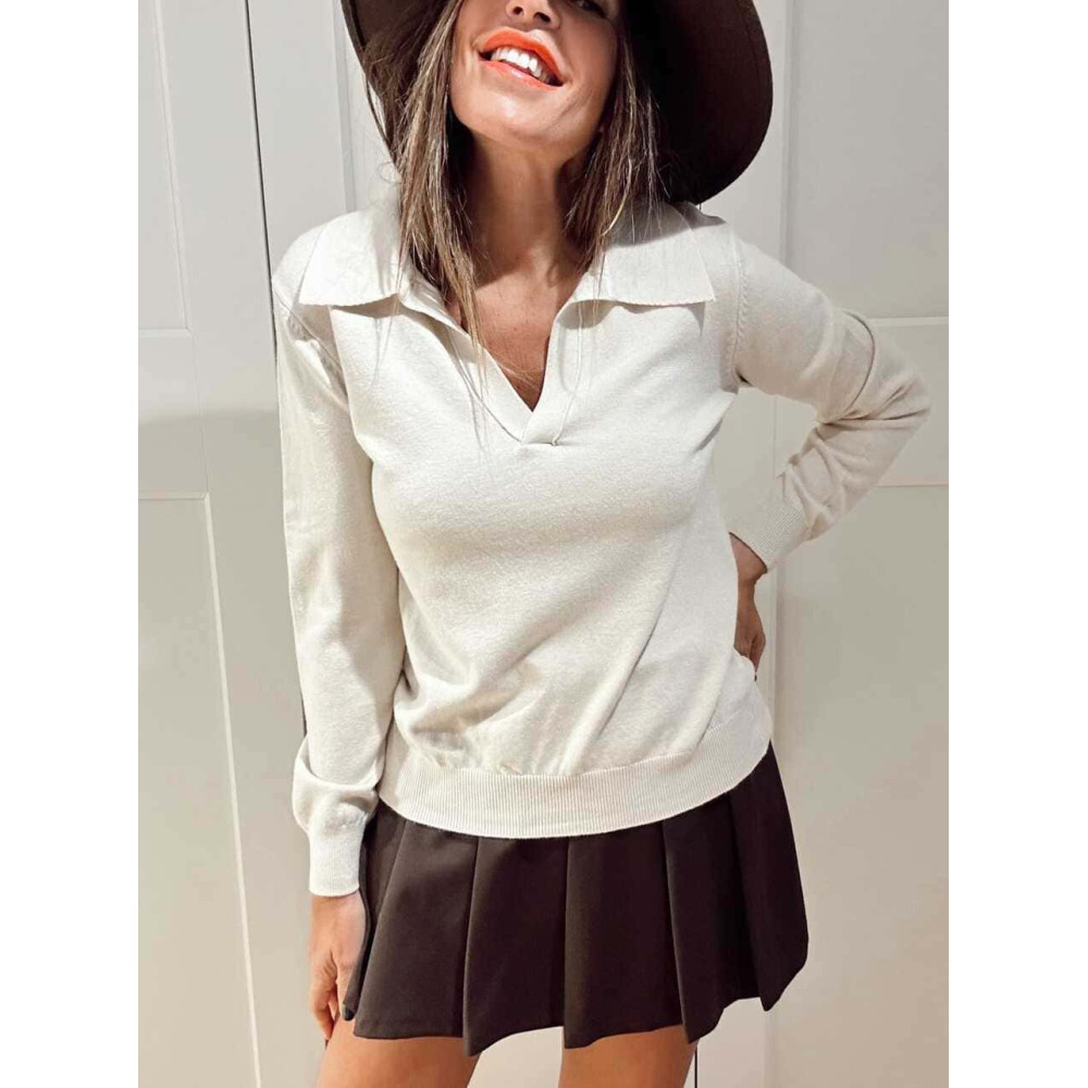 Punto Cuello Polo CLYNE Beige HEVE Punto Cuello Polo CLYNE Beige HEVE