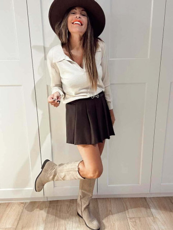 Punto Cuello Polo CLYNE Beige HEVE