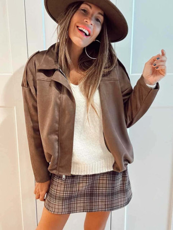 Chaqueta Efecto Ante CREWEL Marrón HEVE