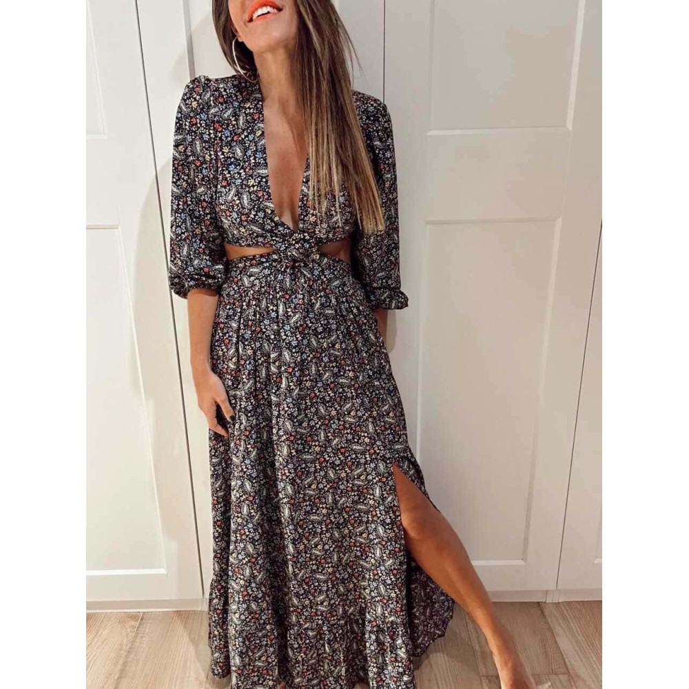 Vestido Cut Out Flores y Cachemires ANETHIA HEVE