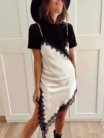 Vestido Lencero Asimétrico MYSTHARA Beige HEVE