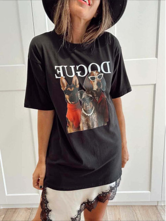 Camiseta Gráfica Vinilo DOGUE Negro HEVE