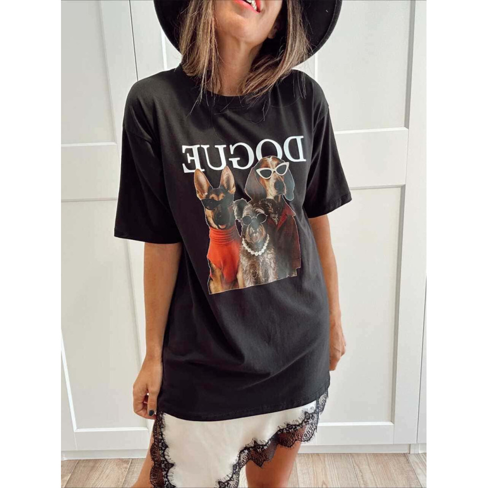 Camiseta Gráfica Vinilo DOGUE Negro HEVE