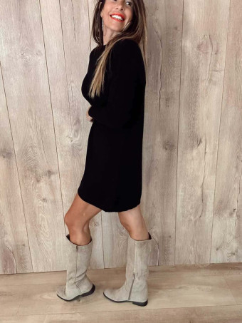 Vestido Básico Punto DEYLAN Negro HEVE