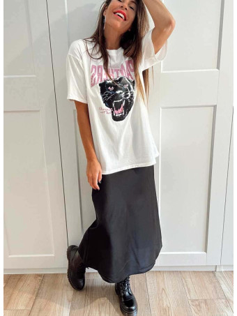 Falda Larga Satinada LICQUEY Negro HEVE