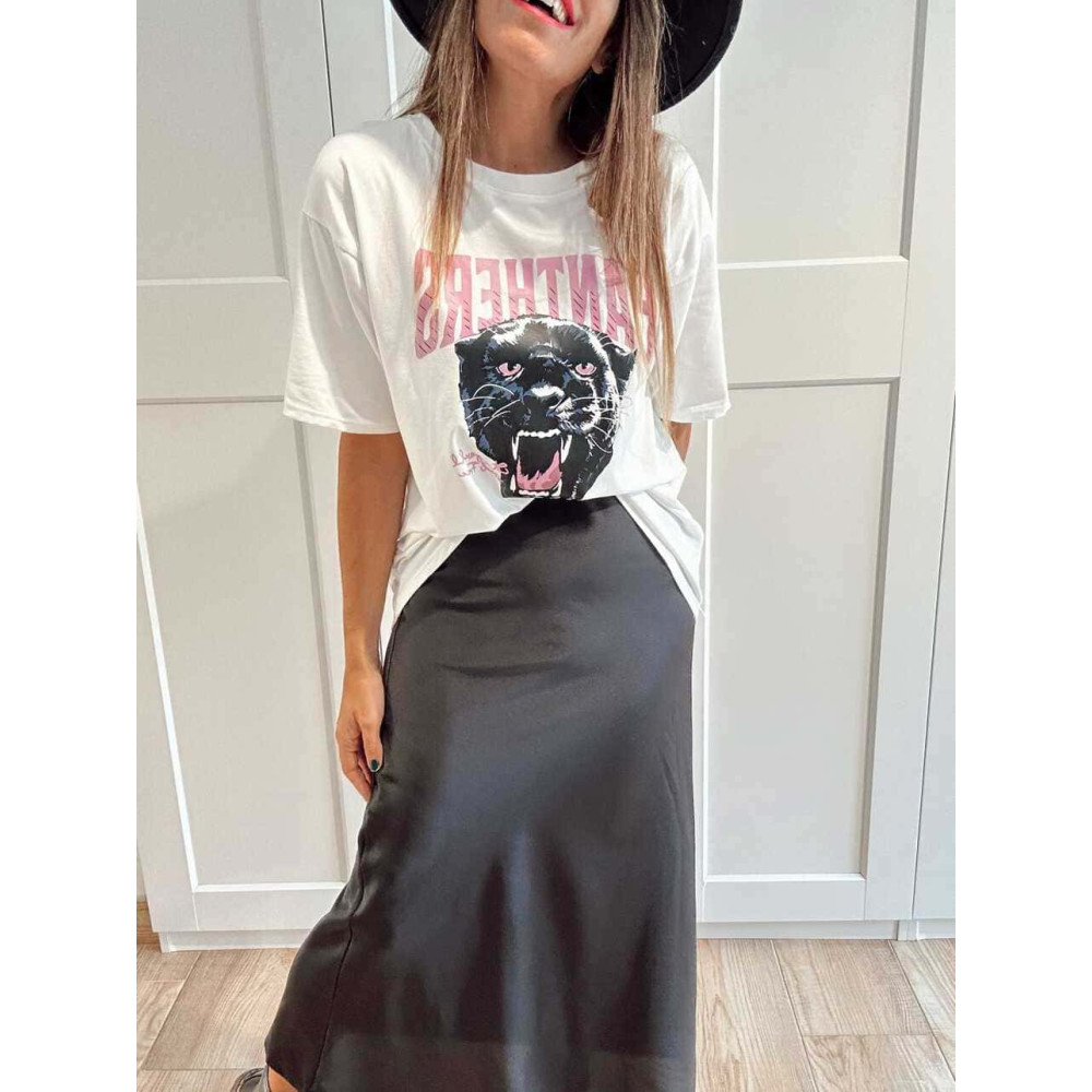 Falda Larga Satinada LICQUEY Negro HEVE Falda Larga Satinada LICQUEY Negro HEVE