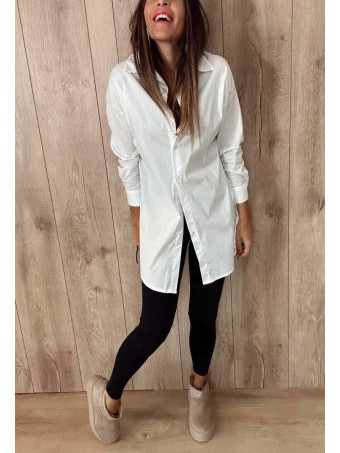 Camisa Básica Extra-Long SOFÍA Blanco HEVE