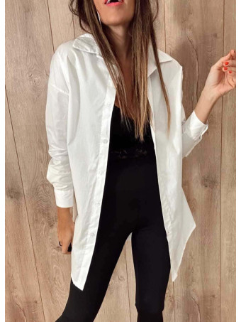 Camisa Básica Extra-Long SOFÍA Blanco HEVE