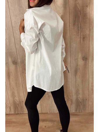 Camisa Básica Extra-Long SOFÍA Blanco HEVE