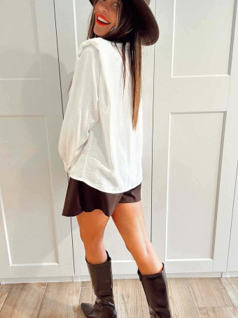 Blusa con Hombreras ELOWEN Blanco HEVE