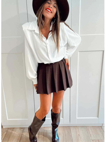 Blusa con Hombreras ELOWEN Blanco HEVE