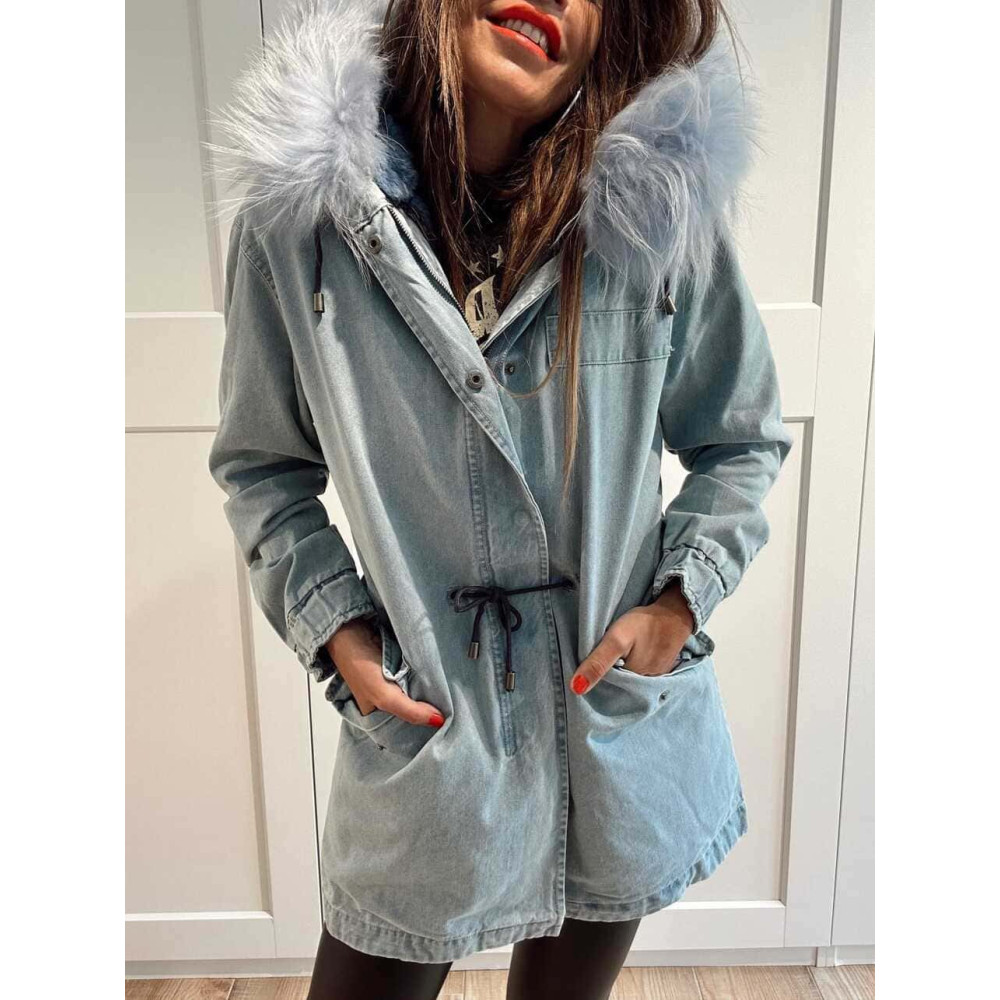 Trench Vaquera Forrada RIVEN Blue Jean HEVE
