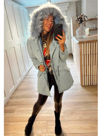 Trench Vaquera Forrada RIVEN Blue Jean HEVE