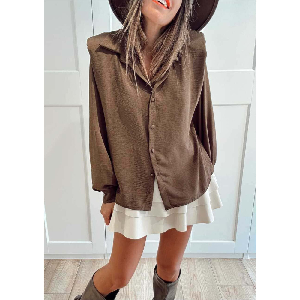 Blusa con Hombreras ELOWEN Marrón HEVE