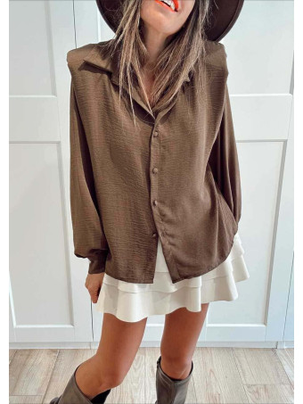 Blusa con Hombreras ELOWEN Marrón HEVE