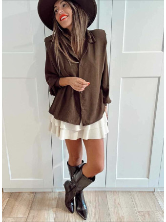 Blusa con Hombreras ELOWEN Marrón HEVE