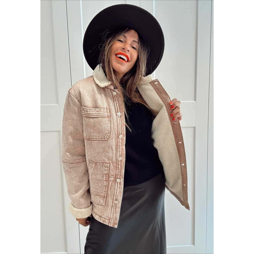 Chaqueta Vaquera Borreguito KELMSCOTT Camel HEVE