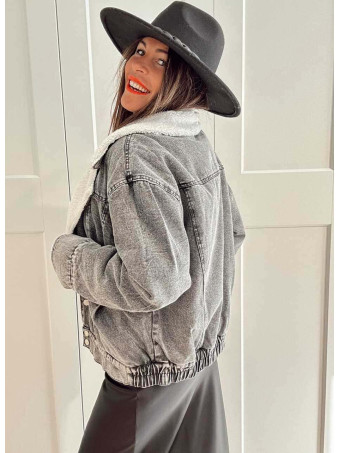 Cazadora Vaquera Borreguito BACKLASH Gris HEVE