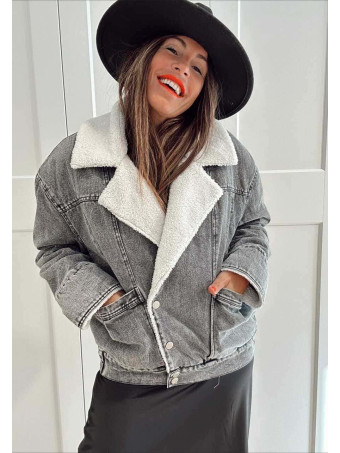 Cazadora Vaquera Borreguito BACKLASH Gris HEVE
