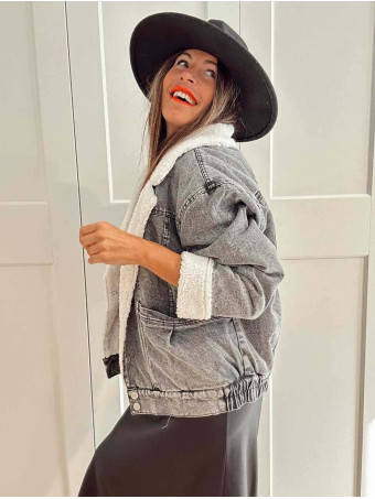 Cazadora Vaquera Borreguito BACKLASH Gris HEVE