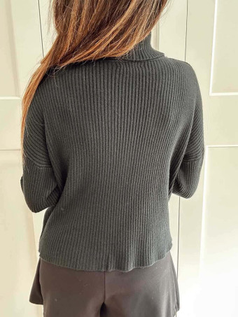 Punto Canalé Cuello Vuelto ISVORYN Negro HEVE