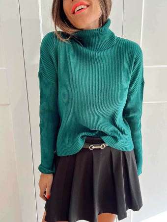 Punto Canalé Cuello Vuelto ISVORYN Verde HEVE