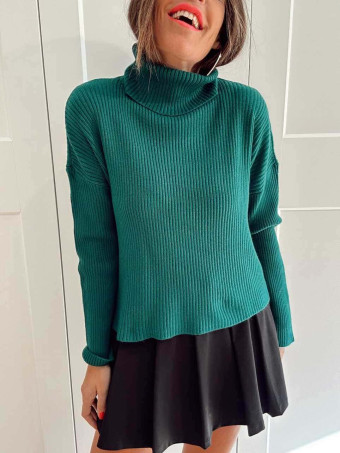 Punto Canalé Cuello Vuelto ISVORYN Verde HEVE