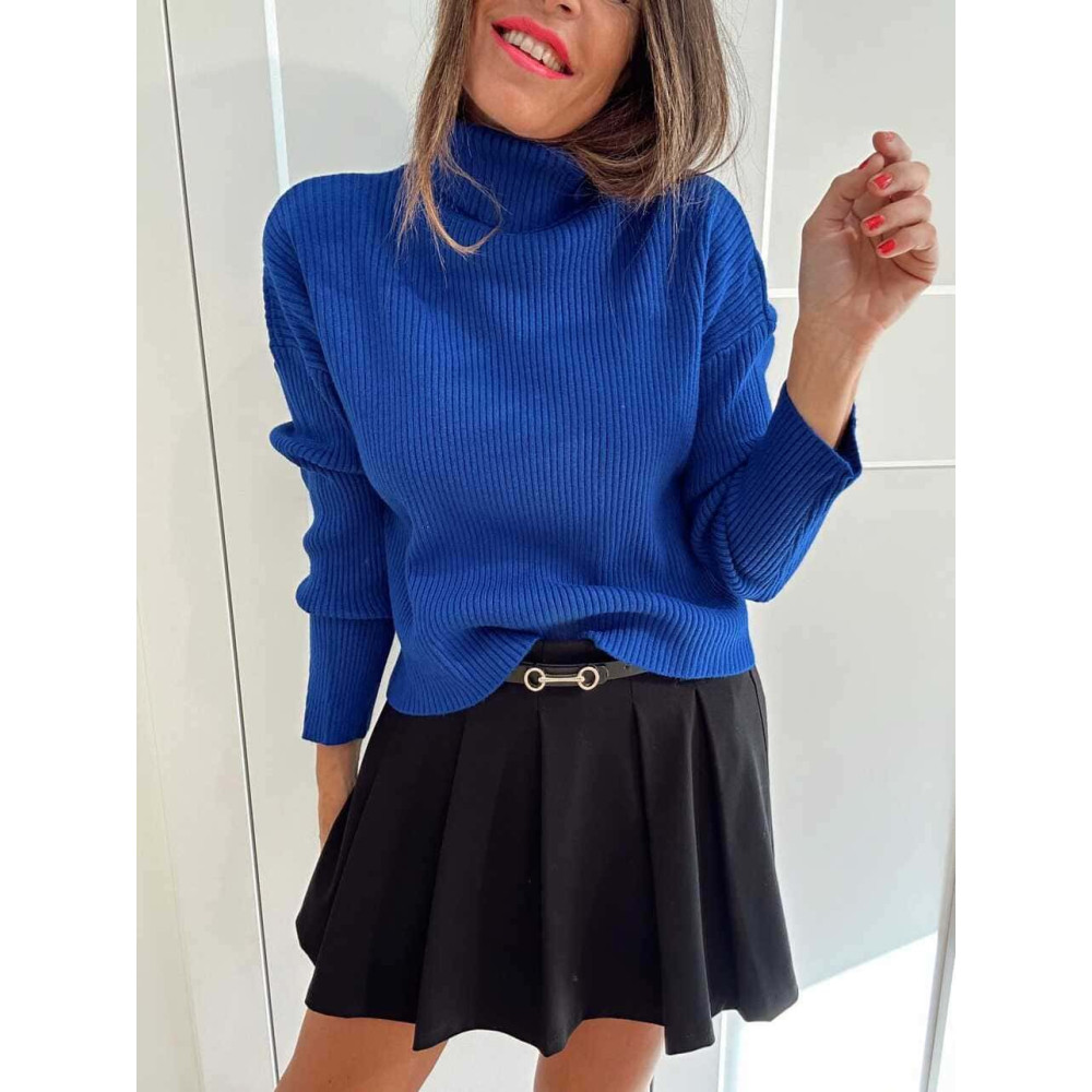 Punto Canalé Cuello Vuelto ISVORYN Azul Klein HEVE