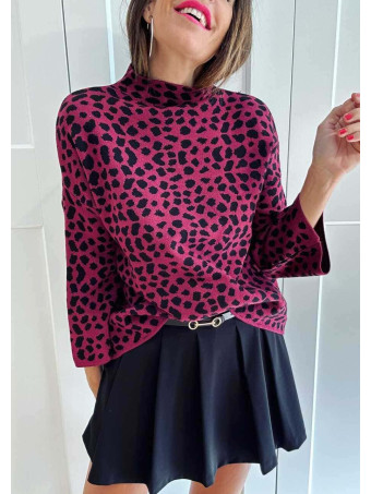 Punto Print Cuello Subido NAWILA Berenjena HEVE