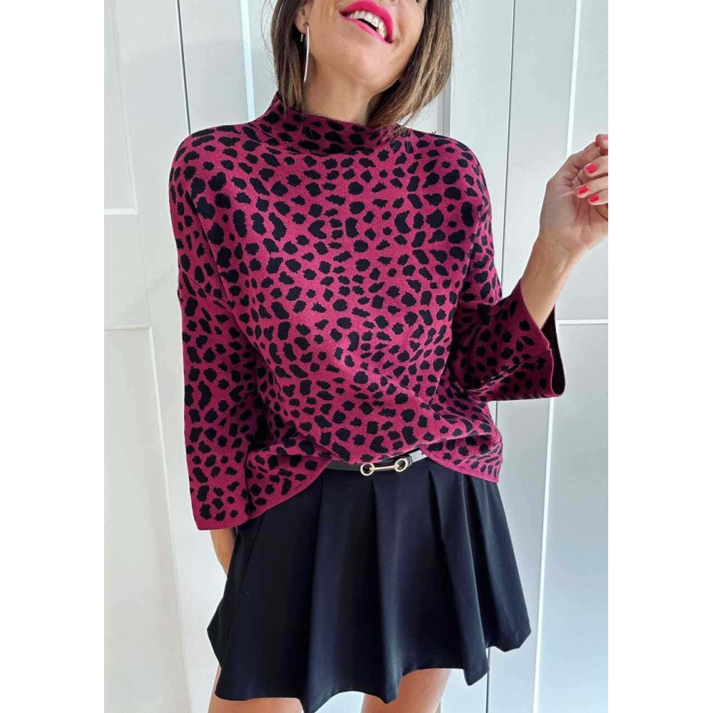 Punto Print Cuello Subido NAWILA Berenjena HEVE