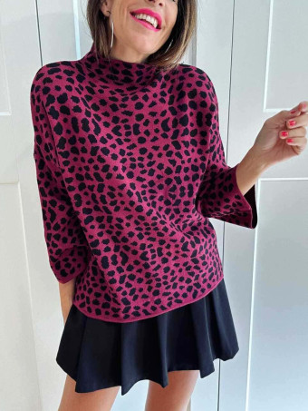 Punto Print Cuello Subido NAWILA Berenjena HEVE