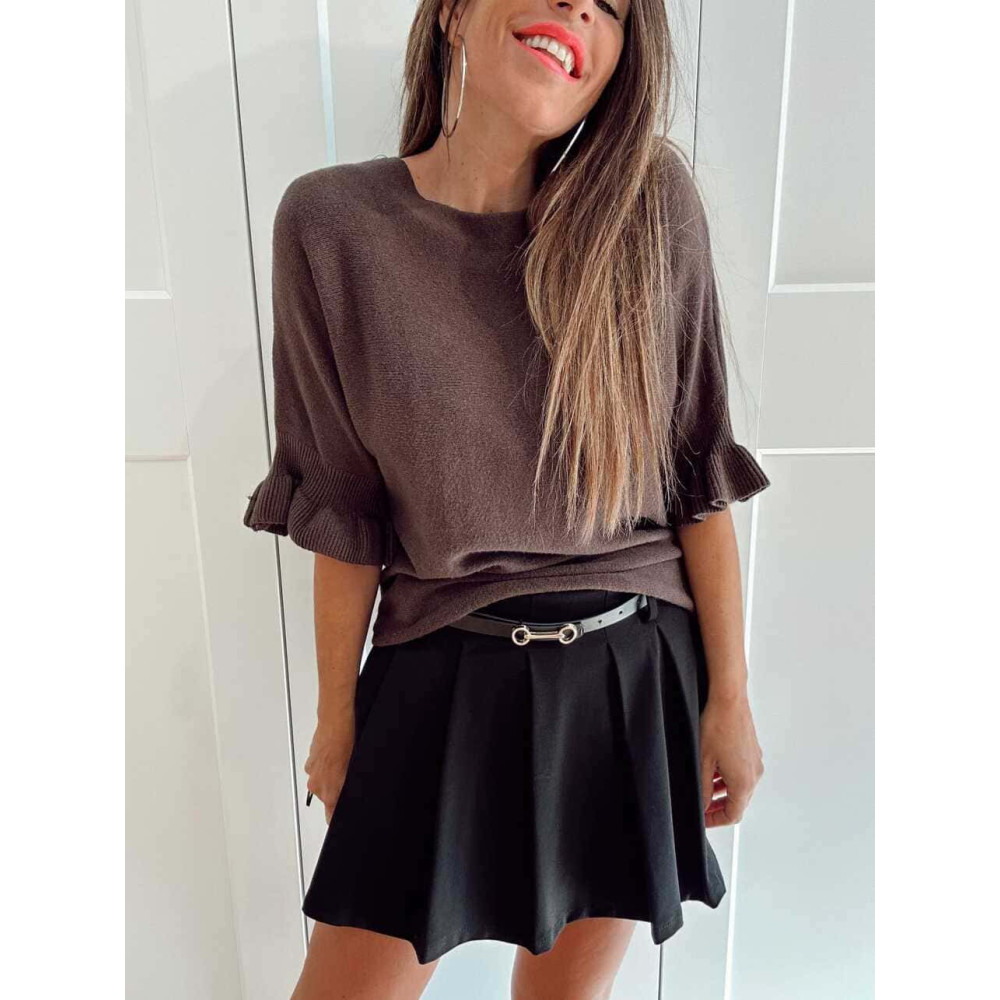 Punto Manga Ruffle TIMOESSA Marrón HEVE