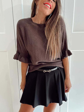 Punto Manga Ruffle TIMOESSA Marrón HEVE