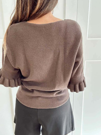 Punto Manga Ruffle TIMOESSA Marrón HEVE