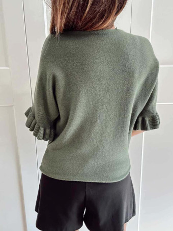 Punto Manga Ruffle TIMOESSA Verde Militar HEVE